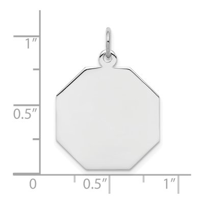 Sterling Silver Octagon Disc Charm – view 3