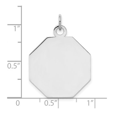 Sterling Silver Octagon Disc Charm – view 3