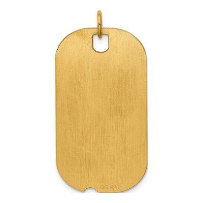 Engravable Dog Tag Charm | Sterling Silver Gold Plated – view 4