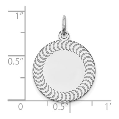 Sterling Silver Round Disc Pendant – view 4