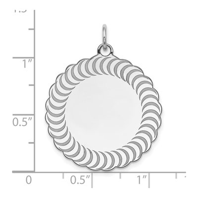 Sterling Silver Scalloped Patterned Front Back Charm – view 4