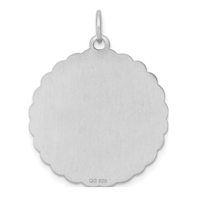 Sterling Silver Scalloped Patterned Front Back Charm – view 5