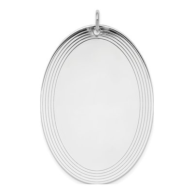 Sterling Silver Sterl Oval Front Back Disc Charm