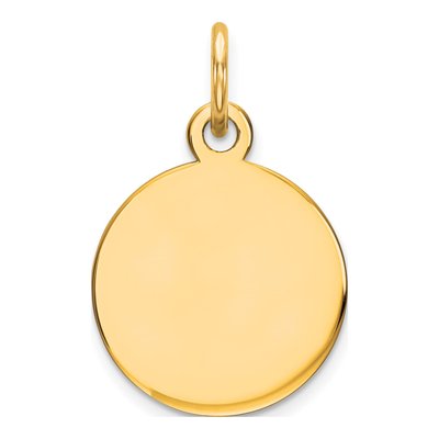 Gold-Plated Sterling Silver Round Disc Charm