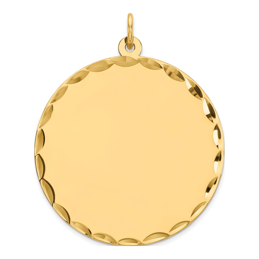 Sterling Silver Gold-Plated Gp Engraveable Round Polished Disc Charm Pendant