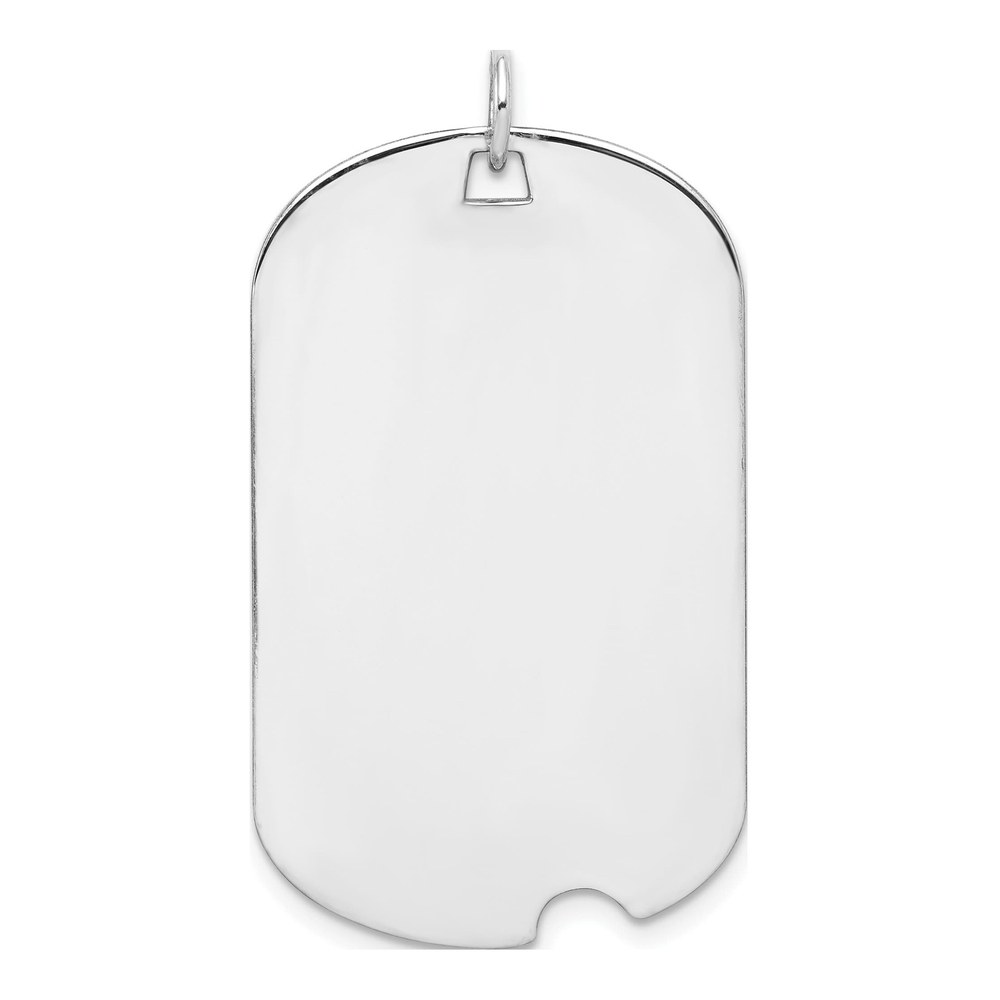 Sterling Silver Rhodium-Plated Engravable Dog Tag Disc Charm Pendant