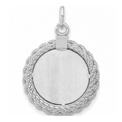 Sterling Silver Rope-Edge Disc Pendant – view 4