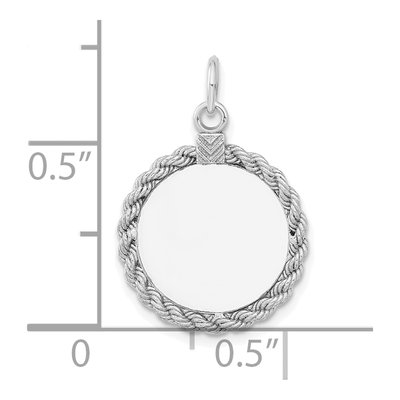 Sterling Silver Rope-Edge Disc Pendant – view 5