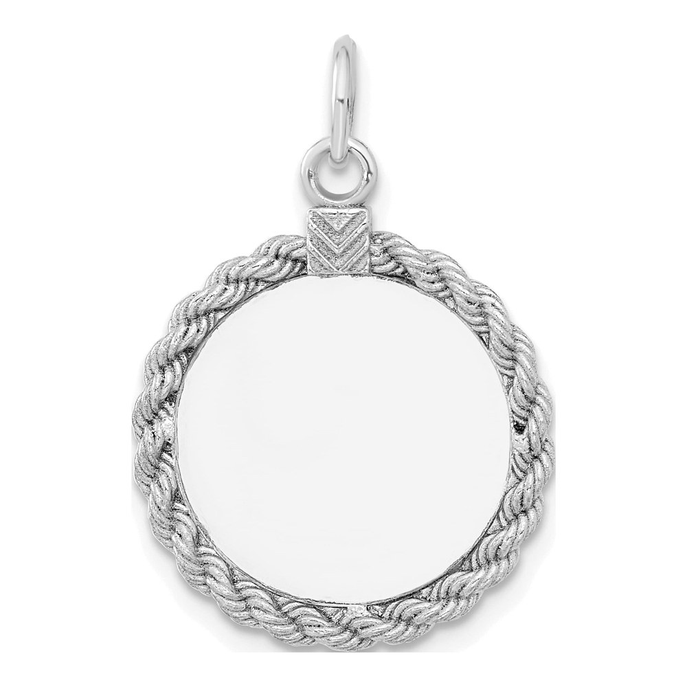 Engravable Sterling Silver Rope-Edge Disc Pendant