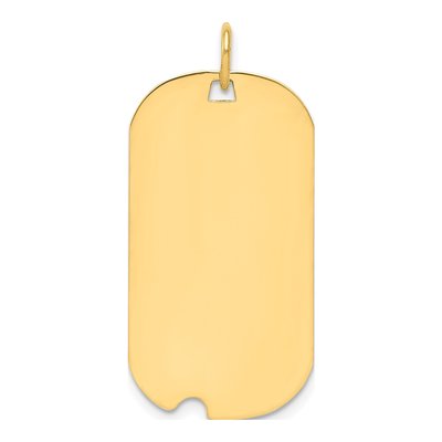 Gold-Plated Sterling Silver Dog Tag Charm