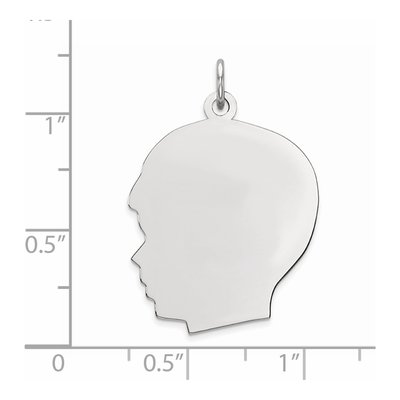 Sterling Silver Boy Disc Pendant – view 3
