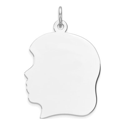 Sterling Silver Girl Disc Charm