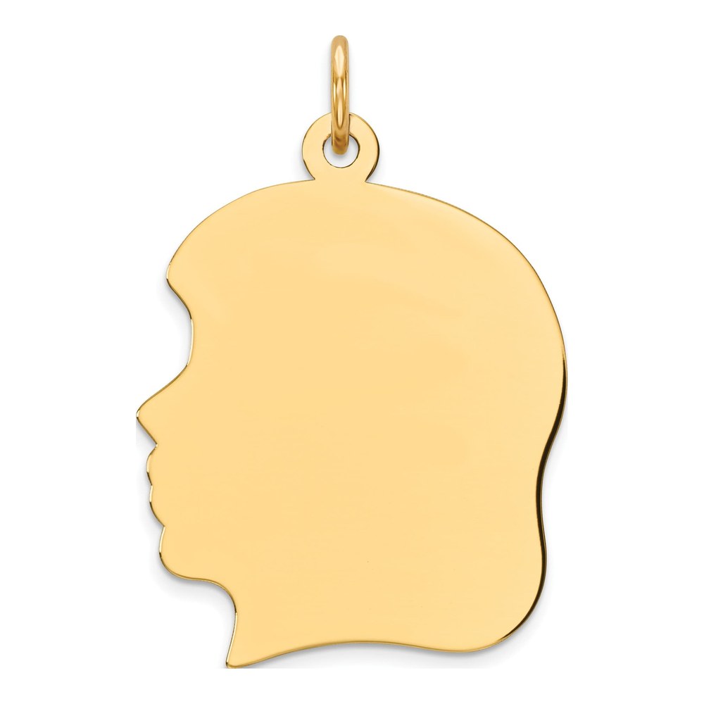 Sterling Silver Gold-Plated Gp Engravable Girl Polished Disc Charm Pendant