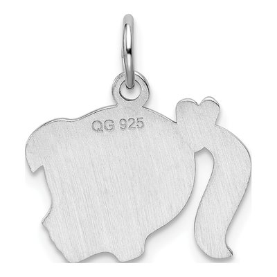 Sterling Silver Pink Enamel Girl Head Disc Charm – view 5