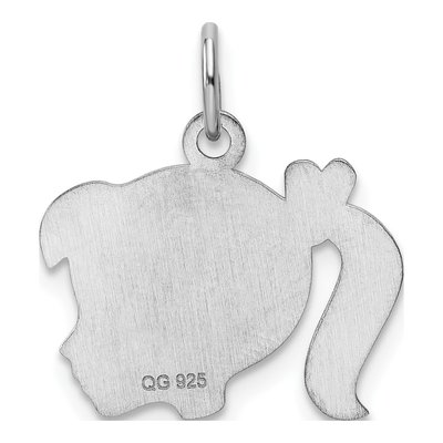 Sterling Silver Purple Enamel Girl Head Charm – view 5