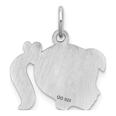 Sterling Silver Pink Enamel Girl Head Charm – view 5