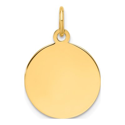 Gold-Plated Sterling Silver Round Disc Charm