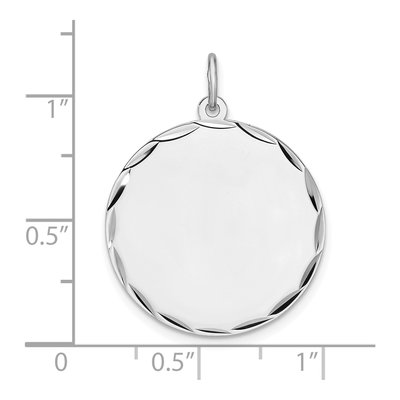 Sterling Silver Round Disc Pendant – view 3