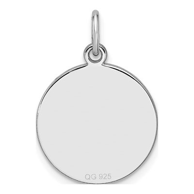 Sterling Silver Round Disc Charm – view 2
