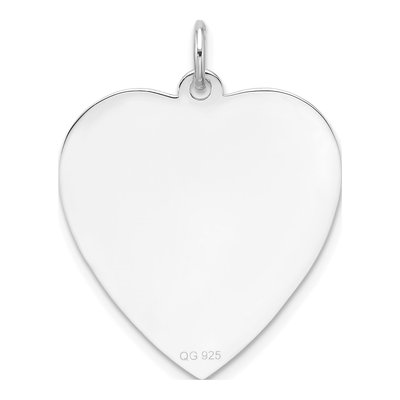 Sterling Silver Heart Disc Charm – view 2