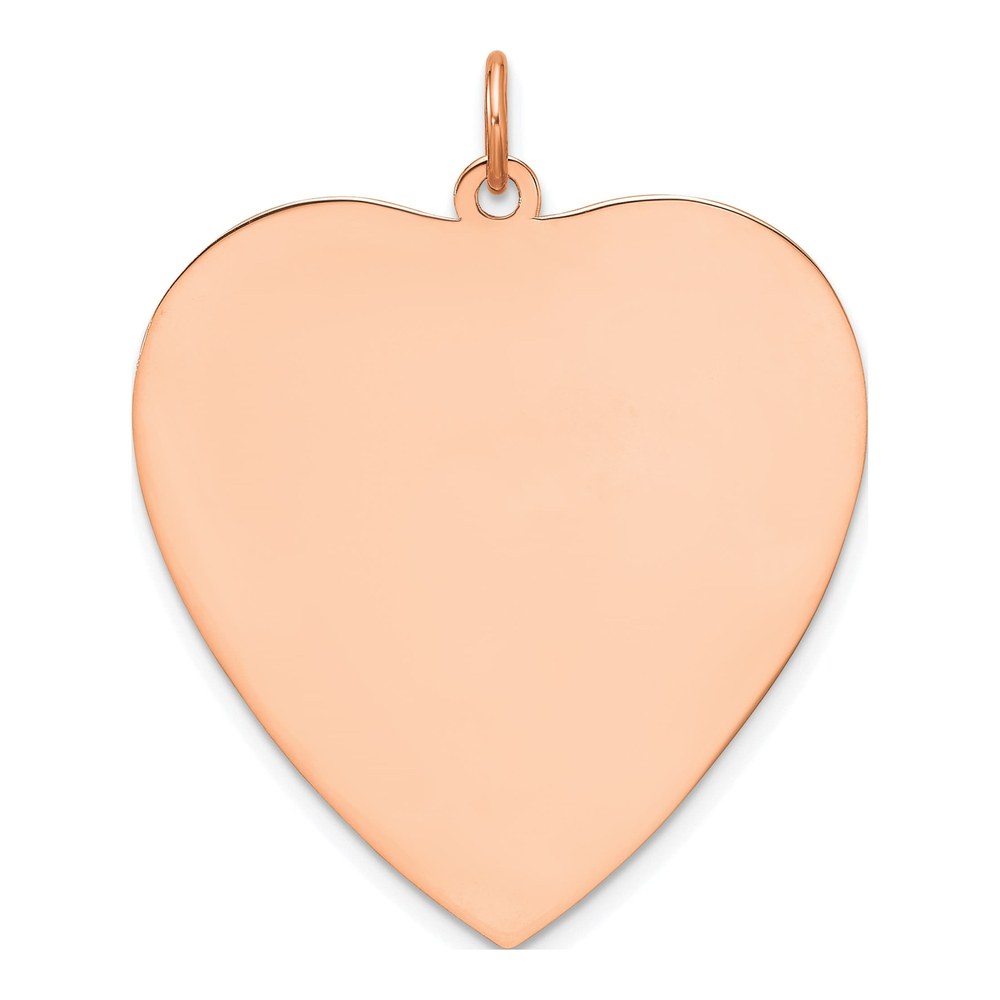 Engravable Silver Heart Disc Pendant, Rose Plated