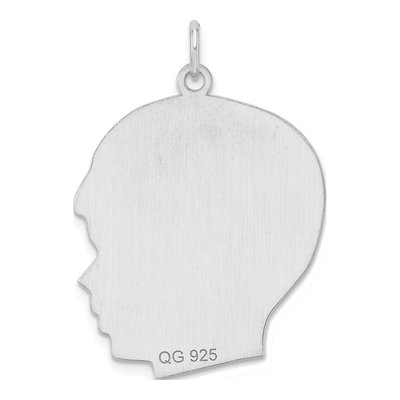 Sterling Silver Boy Disc Pendant – view 3