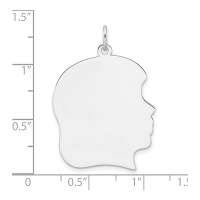 Sterling Silver Girl Disc Charm – view 3