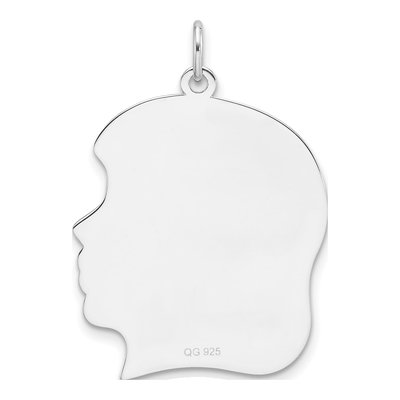 Sterling Silver Girl Disc Charm – view 2