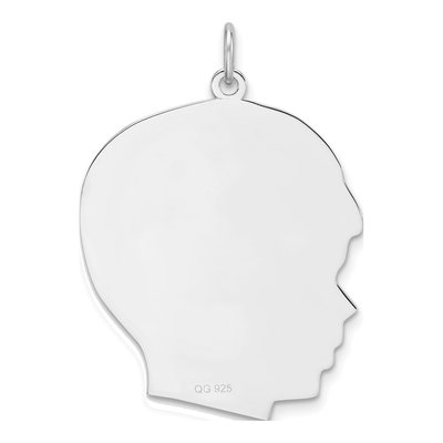 Sterling Silver Boy Disc Pendant – view 2