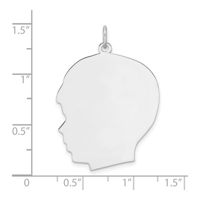 Sterling Silver Boy Disc Pendant – view 3