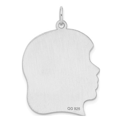 Sterling Silver Girl Disc Charm – view 3