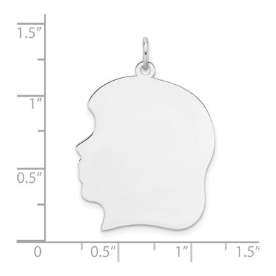 Sterling Silver Girl Disc Pendant – view 3