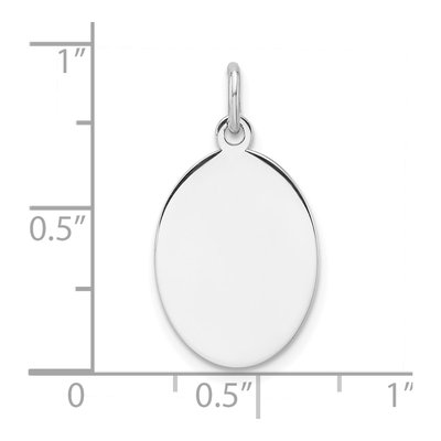 Sterling Silver Oval Disc Pendant – view 3