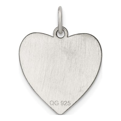Sterling Silver Heart Disc Charm – view 2