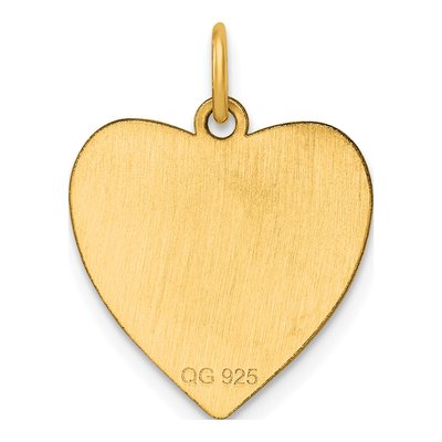 Gold-Plated Sterling Silver Heart Disc Charm – view 2