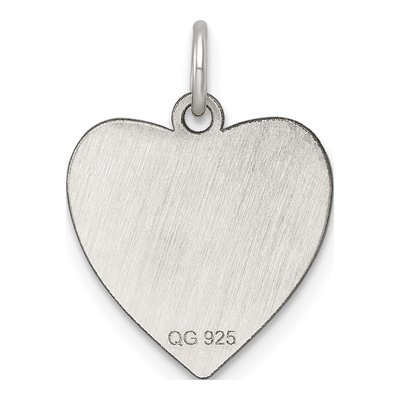 Sterling Silver Heart Disc Charm – view 2