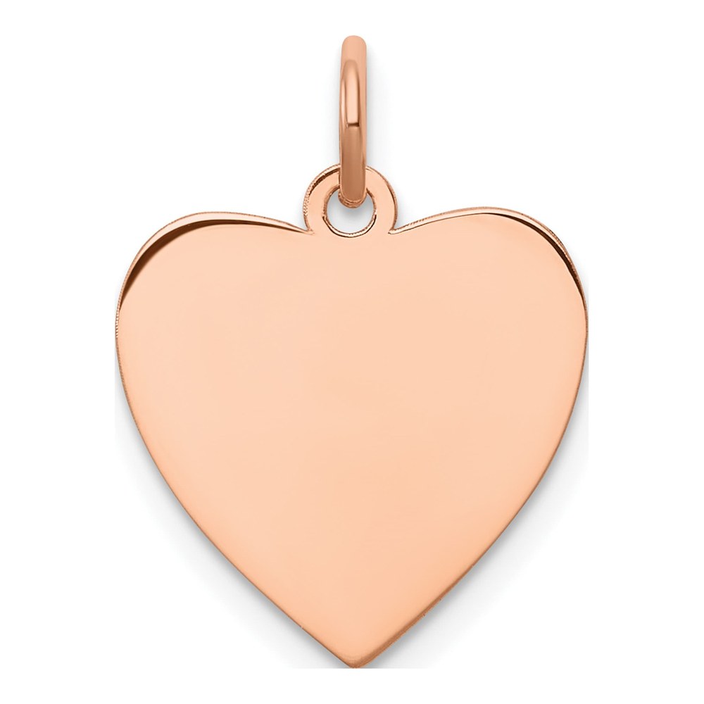 Sterling Silver Rg Plated Engraveable Heart Polished Front/satin Back Disc