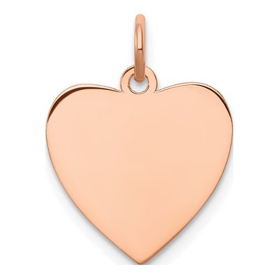 Rose Gold-Plated Sterling Silver Heart Disc Charm
