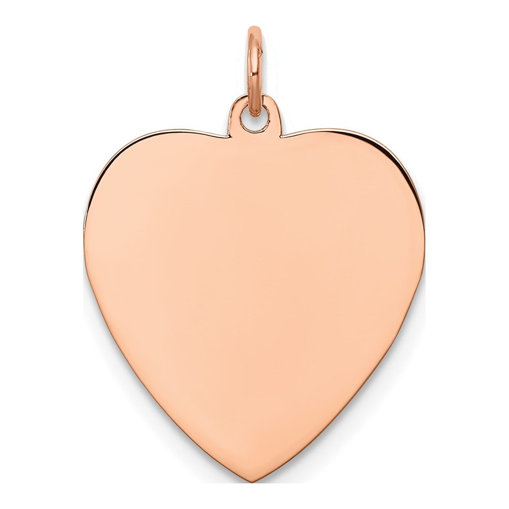 Sterling Silver Rg Plated Engraveable Heart Polished Front/satin Back Disc