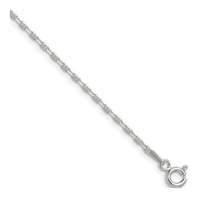 Sterling Silver 1.75mm Diamond-Cut Mariner Anchor Chain Anklet
