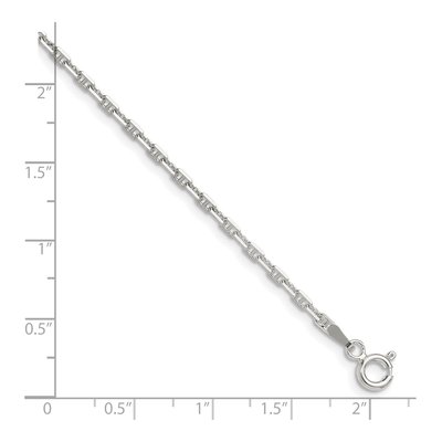 Sterling Silver 2mm Diamond-Cut Mariner Anchor Chain Anklet – view 2