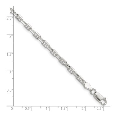 Sterling Silver 3.75mm Diamond-Cut Mariner Anchor Chain Bracelet – view 2