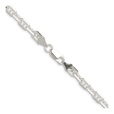 Sterling Silver 5.5mm Diamond-Cut Mariner Open Link Chain – view 3