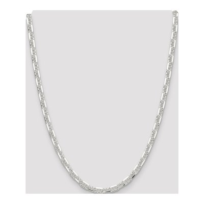 Sterling Silver 5.5mm Diamond-Cut Mariner Open Link Chain – view 4