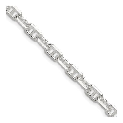 Sterling Silver 5.5mm Diamond-Cut Mariner Open Link Chain