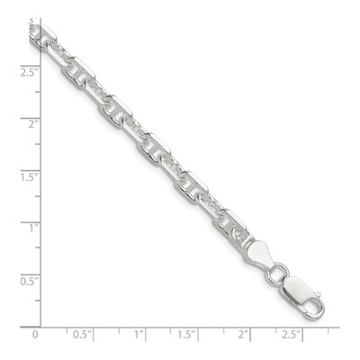 Sterling Silver 5.5mm Diamond-Cut Mariner Open Link Chain Bracelet – view 2