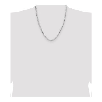 Sterling Silver 4mm Flat Figaro Chain – view 4