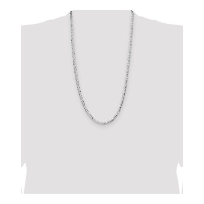 Sterling Silver 4mm Flat Figaro Chain – view 4