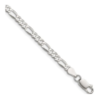 Sterling Silver 4mm Flat Figaro Chain