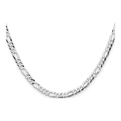 Sterling Silver 4mm Flat Figaro Chain – view 2